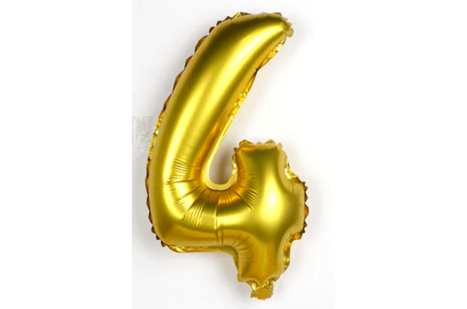 Guld Alu Folie Ballon | 4-tal