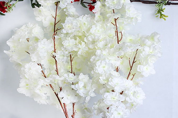 Kunstige Blomster Kirsebær Hvid