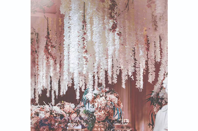 Kunstig Blomster Rank Hortensia Lyserød 200cm