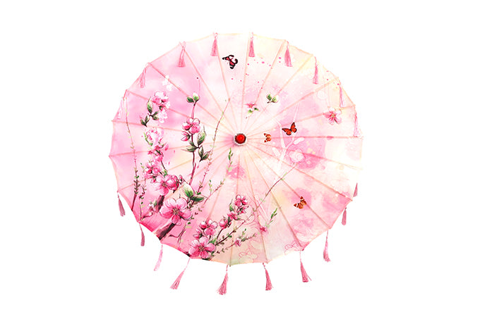 Japansk Silke Paraply Lyserød