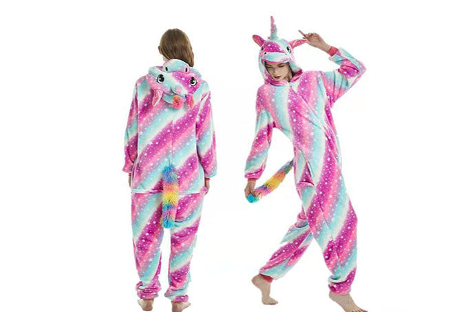 Unicorn / Enhjørning Pink/Blå Dragt & Pyjamas Voksen