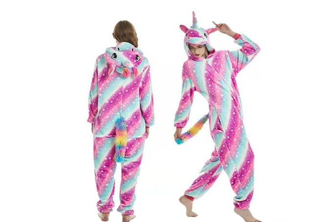 Unicorn / Enhjørning Pink/Blå Dragt & Pyjamas   Voksen