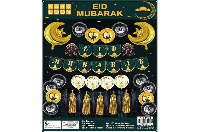 Eid Mubarak Festpakke - Guld/Sort