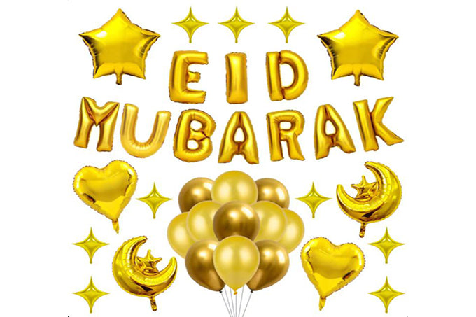 Eid Mubarak Ballon Festpakke Guld