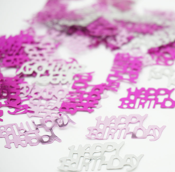 Pink Fødselsdagskonfetti Happy Birthday