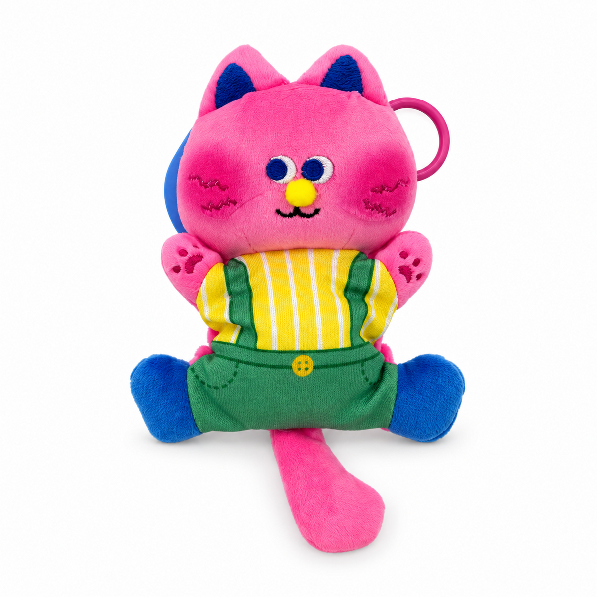 Pink kat – plysfigur på hvid baggrund
