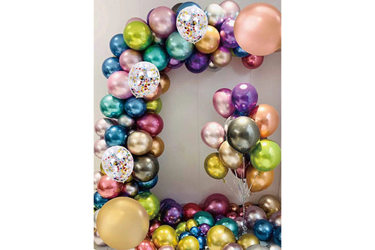 Ballonbue Krom Guirlande Multifarvet  43stk.- Pak