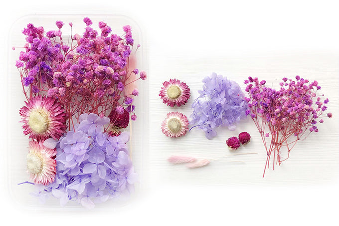 DIY Natur Tørrede Blomster Pink/Lilla