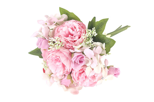 Luksus Kunstige Buket Pæon Hortensia Persisk Rose / Lyserød-KB1006