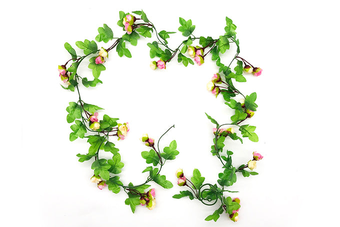 Kunstige Blomster Rank Rosenknopper Lyserød