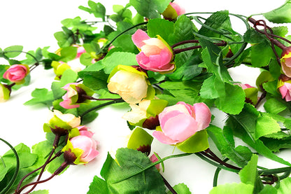 Kunstige Blomster Rank Rosenknopper Lyserød