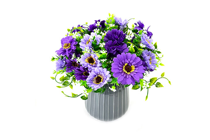 Kunstige Blomster Buket Krysantemum Lilla