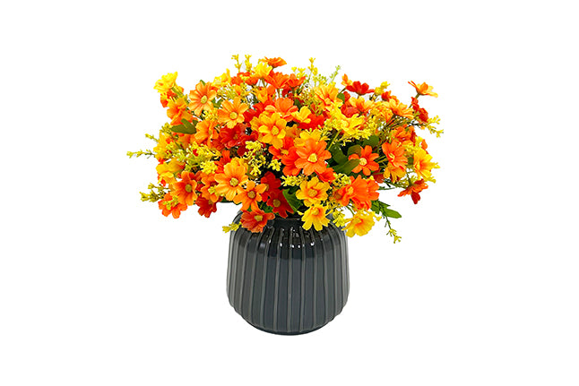 Kunstige Blomster Buket Kamille Orange/Gul/Rød