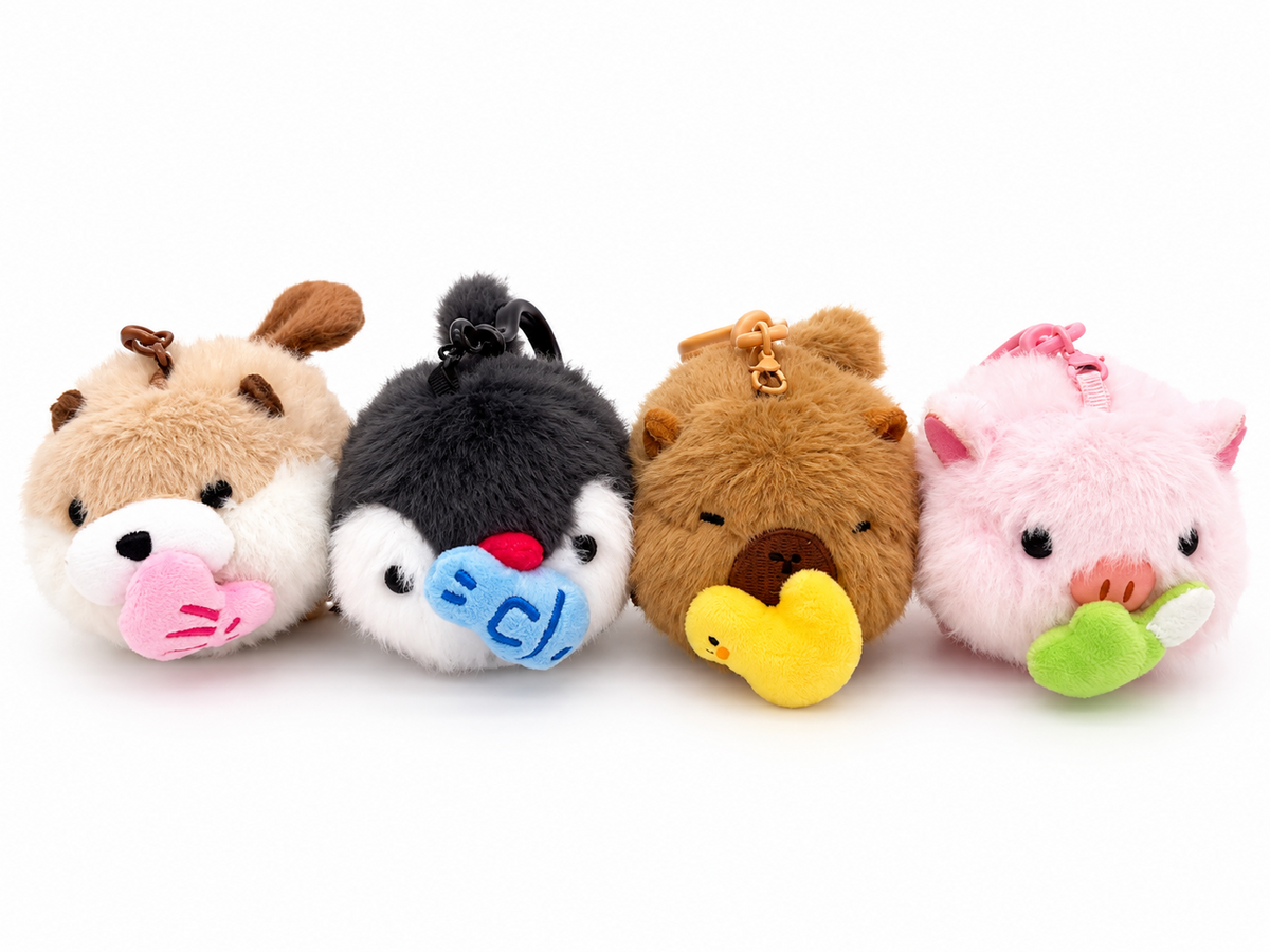 Plys nøgleringe i fire varianter