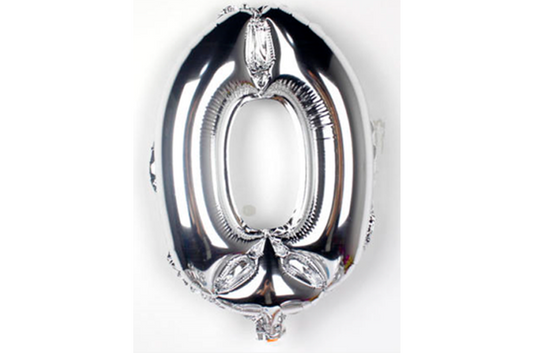 Sølv Alu folie ballon | 0-tal