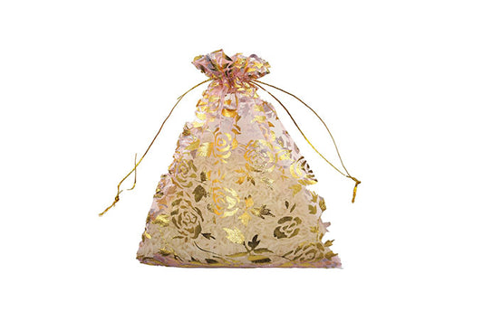 Organza Pose 50 stk- pak Lysrød, Guld