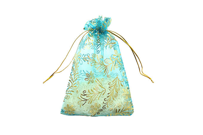 Organza Pose 50 stk- pak Grøn, Guld