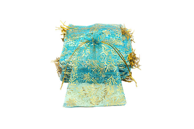 Organza Pose 50 stk- pak Grøn, Guld