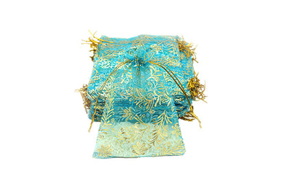 Organza Pose 50 stk- pak Grøn, Guld