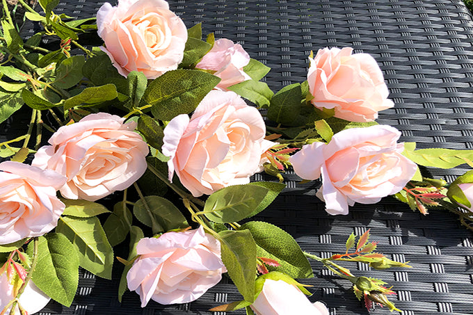 Kunstige Blomster Rose Champagne/Lyserød