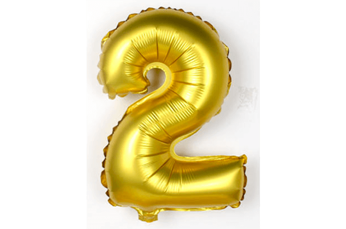 Guld Alu Folie Ballon | 2-tal
