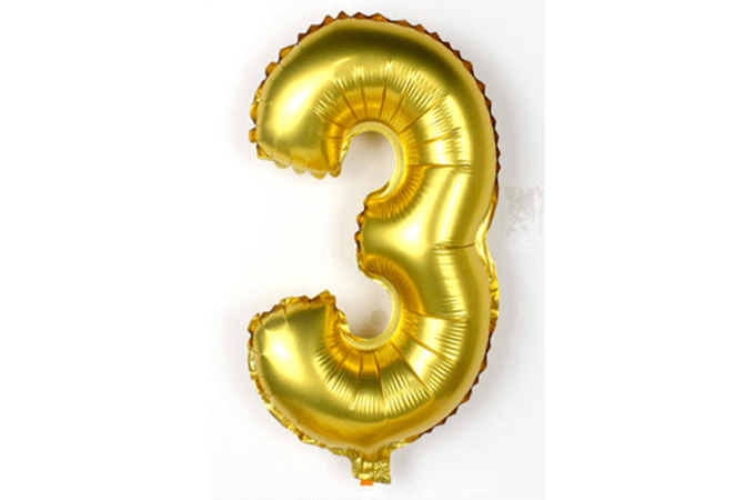 Guld Alu Folie Ballon | 3-tal