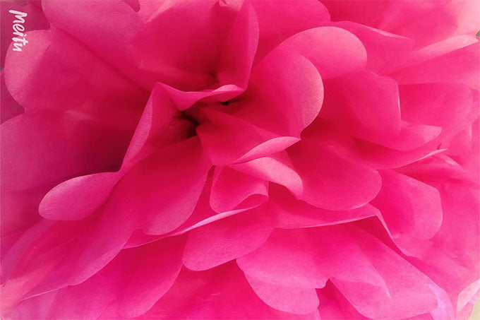 Silkepapir Blomster Dekoration Lyserød Pink 3stk.-Pak