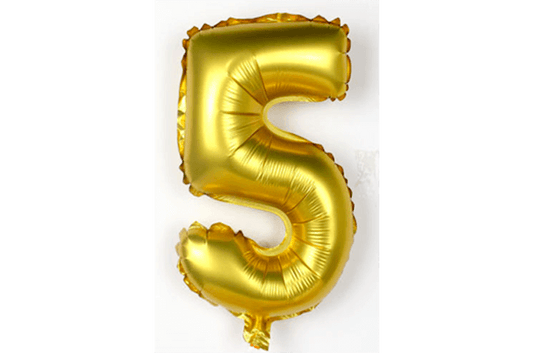 Guld Alu Folie Ballon | 5-tal