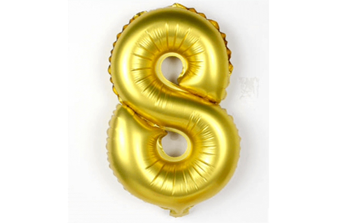 Guld Alu Folie Ballon | 8-tal