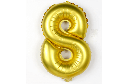 Guld Alu Folie Ballon | 8-tal