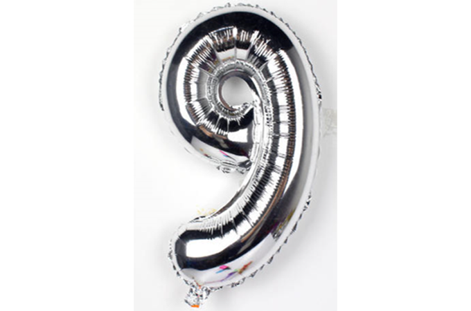 Sølv Alu folie ballon | 9-tal