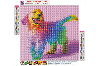 5D Diamant Maleri Fulddækkende 30cmx30cm Multi Farvet Hund