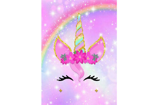 5D Diamant Maleri Fulddækkende 50cmx40cm Unicorn horn pink
