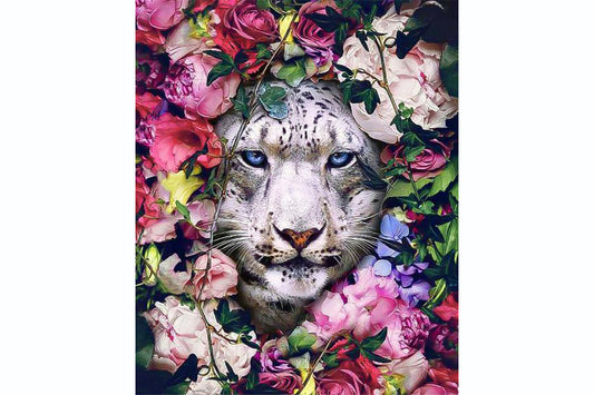 5D Diamant Maleri Fulddækkende 40cmx50cm Leopard Rose Blomster