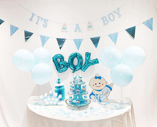 Blå Baby Shower Boy Pakke