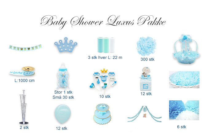Luxus Blå Baby Shower Pakke