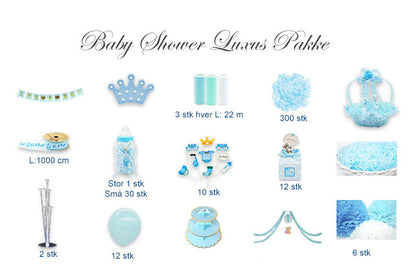 Luxus Blå Baby Shower Pakke