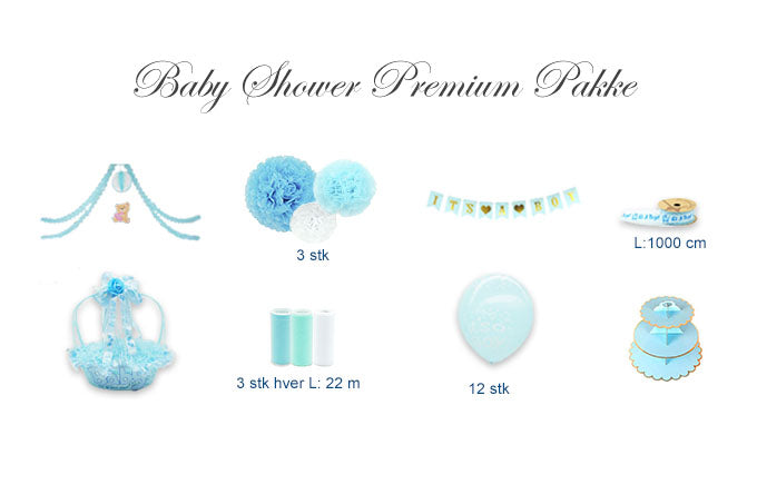 Luxus Blå Baby Shower Pakke