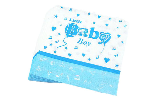 Blå Servietter Dreng Baby Boy