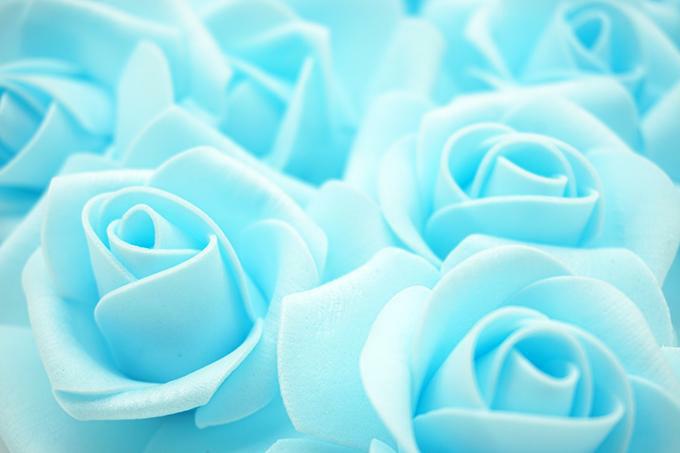 Kunstige Blomster Rose kroner 7 cm  Lyseblå 20stk.