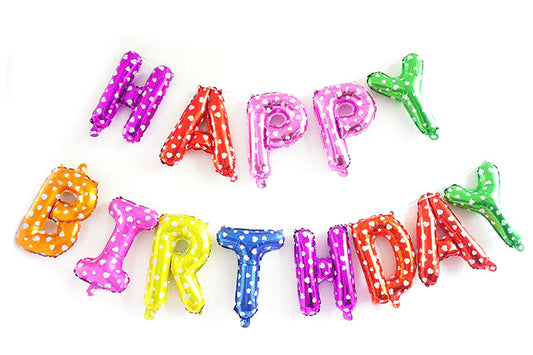 Happy Birthday Guirlande  Alu Folie Ballon Sæt