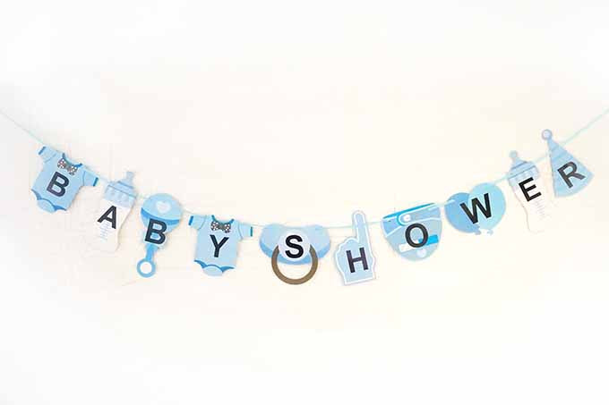 Blå Baby shower guriland