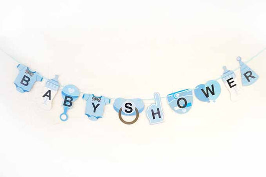 Blå Baby shower guriland
