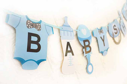 Blå Baby shower guriland