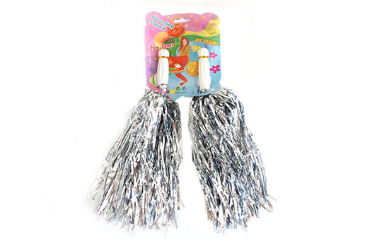 Cheerleader Pom Pom Foil Sølv