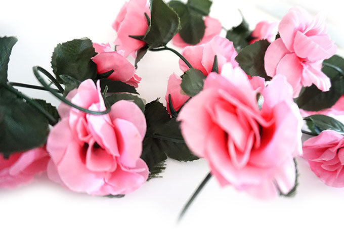 Kunstige Blomster Rank Små Rose Lyserød