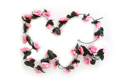 Kunstige Blomster Rank Små Rose Lyserød