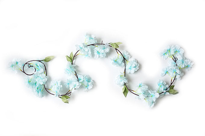 Kunstige Blomster Rank Kirsebær Blå-KB1013