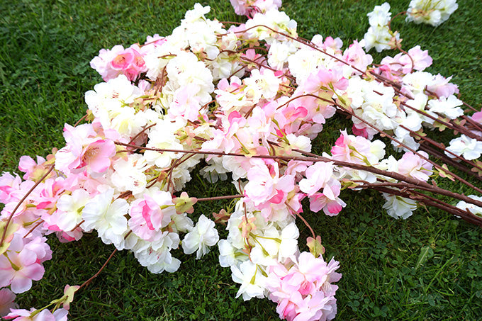 kunstige Blomster Kirsebær Grene Hvid