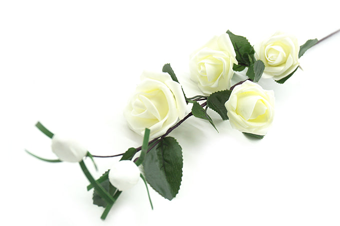 Kunstige Blomster Lille Rose Creme Hvid